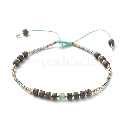 Verstellbare geflochtene Perlenarmbänder aus Nylonfaden BJEW-JB05504-01-1
