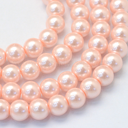 Chapelets de perles rondes en verre peint X-HY-Q330-8mm-05-1