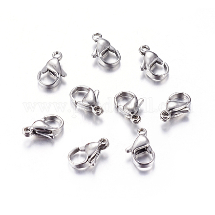 304 Stainless Steel Lobster Claw Clasps X-STAS-Q050-1-1