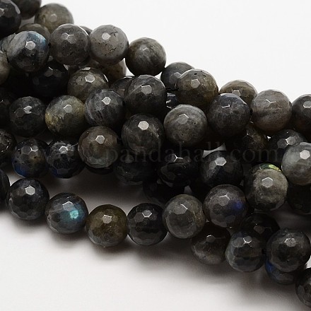Aa grade pierre naturelle labradorite facettes perles rondes brins G-E251-32-12mm-1