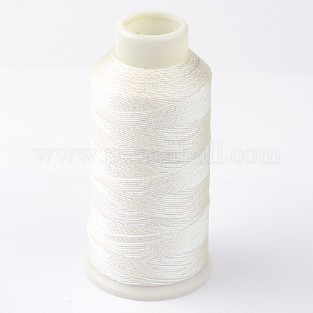 丸いメタリック糸  刺しゅう糸  6プライ  ホワイト  0.6mm  約546.8ヤード（500m）/ロール MCOR-G001-0.6mm-21-1
