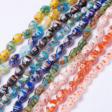 Chapelets de perles en verre de millefiori manuelles LK-F010-01-1