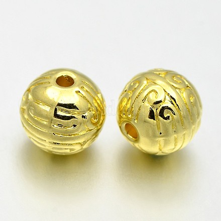 Abalorios de cobre amarillo redondos KK-E660-03G-1