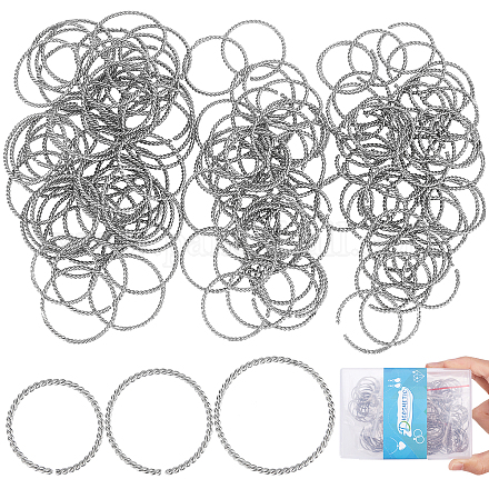 DICOSMETIC 150Pcs 3 Size Twist Jump Ring Stainless Steel Open Jump Rings Jewellery Making Connector Findings for DIY Craft Earring Necklace Bracelet STAS-DC0009-05-1