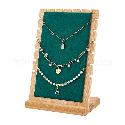 Ständer für mehrere Halsketten aus Bambusholz NDIS-WH0003-008-1