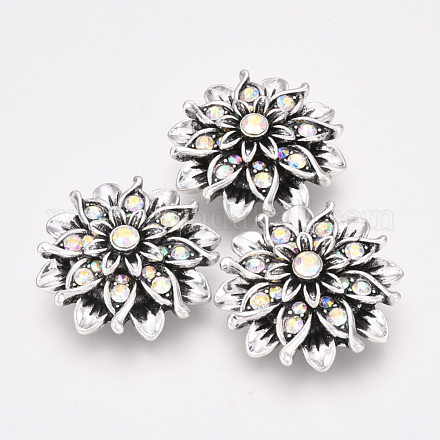 Alloy Rhinestone Snap Buttons X-SNAP-T001-95-1