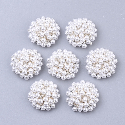 ABS Plastic Imitation Pearl Cabochons X-FIND-S319-25B-1