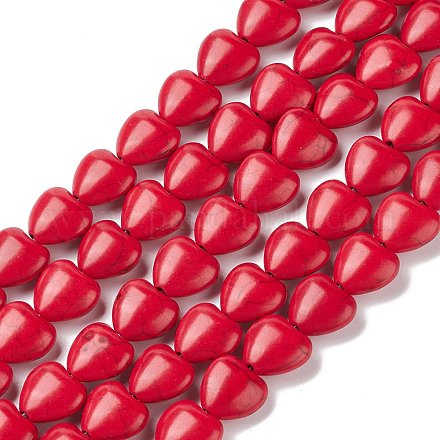 Perline cuore turchese sintetico fili TURQ-I019-12mm-01-1