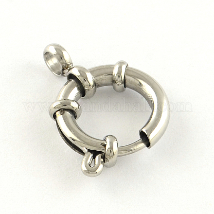 304 Stainless Steel Spring Ring Clasps STAS-R083-03-1