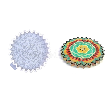 Mandala Flower Coaster DIY Silicone Mold DIY-K072-05A-1