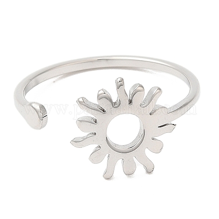 304 anillo de puño abierto de acero inoxidable para mujer. RJEW-M149-05P-1