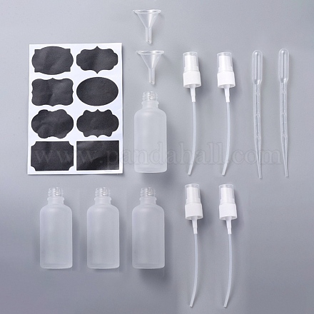 BENECREAT DIY Frosted Glass Round Shoulder Spray Bottle Kits DIY-BC0010-60-1