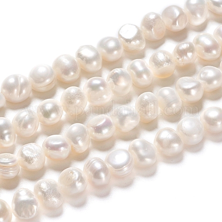 Hebras de perlas de agua dulce cultivadas naturales PEAR-I004-08A-1