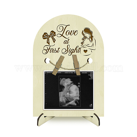 Arch Shape Wood Announcement Picture Frame Stand DJEW-WH0070-005-1
