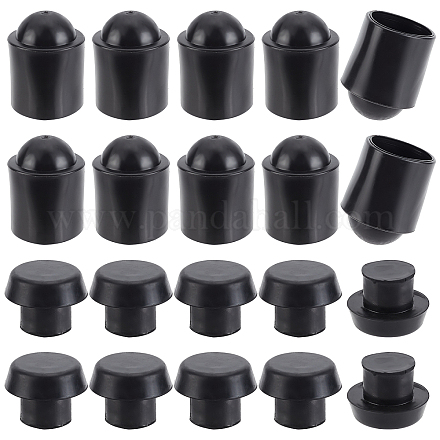 CHGCRAFT 16Pcs 2 Style Rubber End Caps AJEW-CA0002-51-1