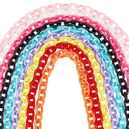 SUNNYCLUE 36 Strands 9 Colors ABS Plastic Cable Chains KY-SC0001-56-1