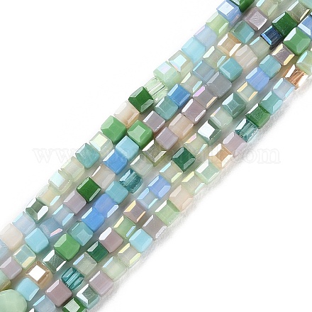 Chapelets de perles en verre électroplaqué GLAA-P056-02B-1
