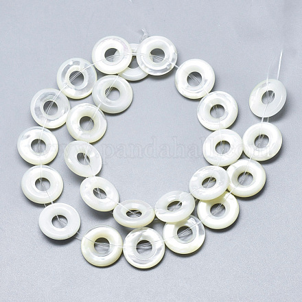 Natural White Shell Mother of Pearl Shell Charms SSHEL-N036-017A-01-1