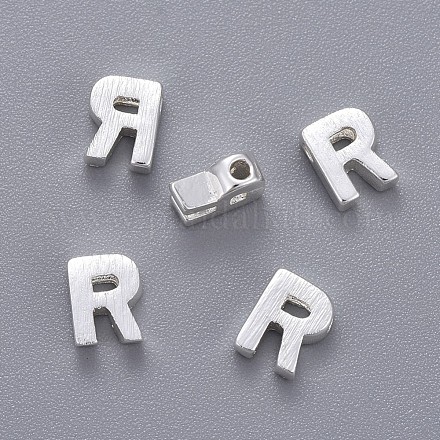 真鍮製チャーム  文字  文字.r  5.5x4.5x2mm  穴：1mm KK-P081-R-S-1