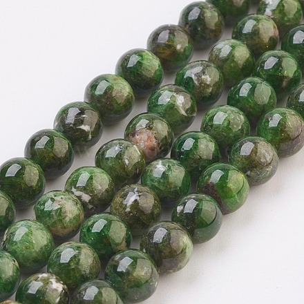 Brins de perles de diopside vert naturel G-F568-117-6mm-1