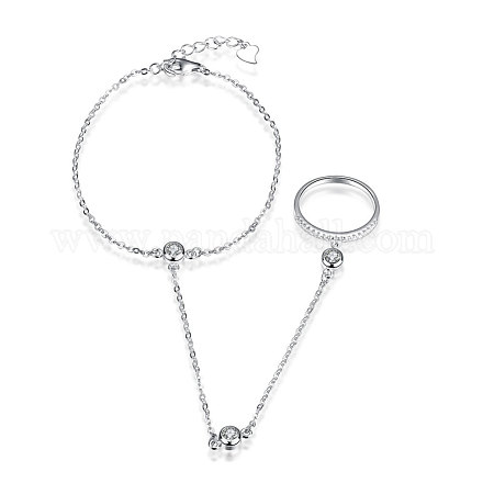 Elegante 925 plata esterlina pulseras de anillo BJEW-BB03040-1