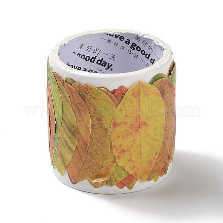 Aufkleberrollen aus Papier mit gefallenen Blättern DIY-C080-01F-1