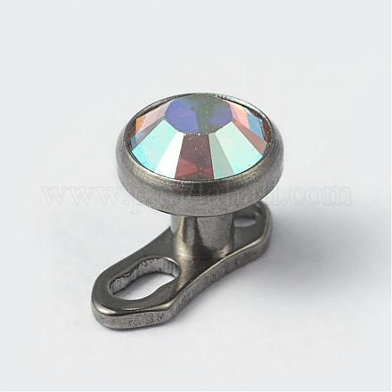 Flat Round G23 Titanium Steel Dermal Anchor AJEW-I032-10-1