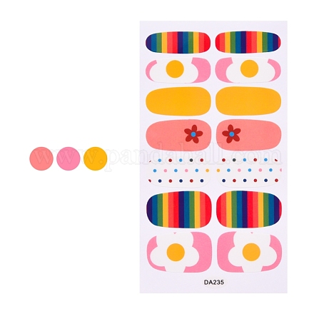 Красочные цветочные тартан полное покрытие блестящие обертывания для ногтей лак для ногтей наклейки MRMJ-S056-DA235-1