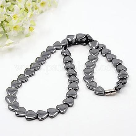 Fashionable Magnetic Synthetic Hematite Necklaces BJEW-K006-04-1