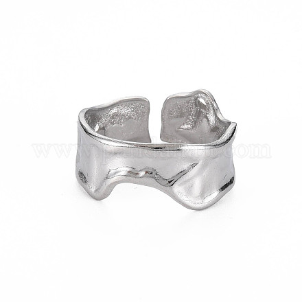 304 Stainless Steel Irregular Cuff Ring X-RJEW-N038-039P-1