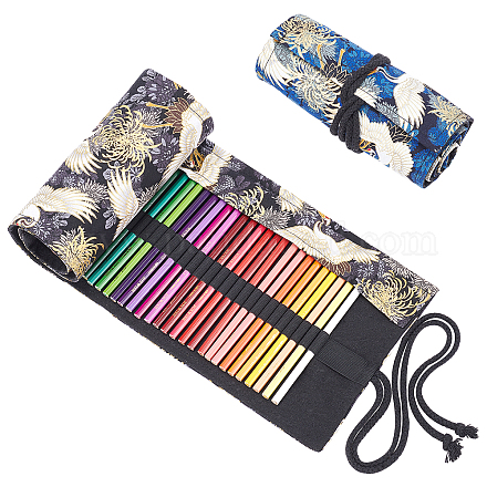 CHGCRAFT 2 Set Colorled Pencil Roll Holder Case Coloring Pencils Organizer Holder Colored Pen Paint Brush Storage for Artist Coloring Pouch Portable 72 Holes AJEW-CA0001-04-1