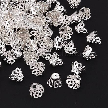 Filigrane Perlenkappen aus Eisen mit mehreren Blütenblättern E114-S-1