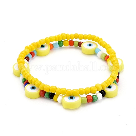 Perles de rocaille de verre étirer bracelets BJEW-JB06291-01-1