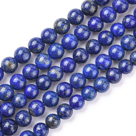 Natural Lapis Lazuli Beads Strands X-G-G099-6mm-7-1