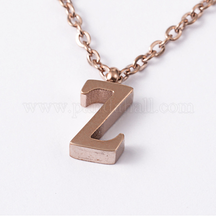 304 collane pendente della lettera in acciaio inox NJEW-M169-Z-1