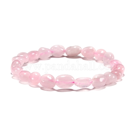 Natürliche Rose Quarz Perle Stretch Armbänder BJEW-K213-01-1