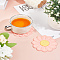 2Pcs PVC Coaster, Cup Mats, Daisy, Pink, 96x95x5mm