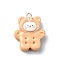 Resin Pendants, with Iron Findings, Bear, 27x21.5x10mm, Hole: 2mm