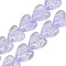 Handmade Foil Glass Beads, Heart, Lilac, 16x15x9mm, Hole: 1.5mm, 1.5mm, about 24pcs/strand, 12.59~13.18 inch(32~33.5cm)