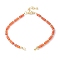 Faceted Rondelle Cubic Zirconia Beaded Bracelet Making, Coral, with Brass Lobster Claw Clasps and Extender Chains, Rack Plating, Long-Lasting Plated, Cadmium Free & Lead Free, Real 18K Gold Plated, 6-7/8 inch(17.5cm), Hole: 2.5x2mm