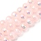 Plating Natural Selenite Beads Strands, Round, AB Color, Pink, 8mm, about 50pcs/strand, 15.5 inch