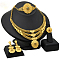 Alloy Pendant Necklaces & Stud Dangle Earrings & Rings & Link Bracelets Sets, Golden, Flower, 430mm