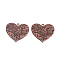 Tibetan Style Alloy Heart Big Pendants, Long-Lasting Plated, with Flower Pattern, Nickel Free, Red Copper, 53x58x2mm, Hole: 4mm