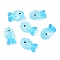 Handmade Foil Lampwork Fish Beads, with Enamel, Gradient Color, Light Sky Blue, 20x23x8.5mm, Hole: 1.8mm