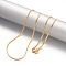 304 Stainless Steel Snake Chain Necklaces, with Lobster Claw Clasps, Golden, 2.2mm, 17.7 inch(45cm)