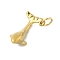 304 Stainless Steel Pendants, with Jump Ring, Golden, Whale, 13.5x22x7mm, Hole: 4.3mm