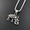 Stylish Stainless Steel Elephant Punk Street Hip-hop Pendant Necklaces, Stainless Steel Color