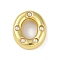 Brass Pendant, with ABS, Letter A~Z, Letter O, 21x18x6.5mm, Hole: 3.5mm