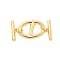 Brass Toggle Clasps, Oval, Real 18K Gold Plated, Oval: 19.5x13.5x2.5mm, Hole: 6x7mm, Bar: 15.5x4.5x2.5mm, Hole: 1.2mm
