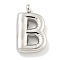 Non-Tarnish 304 Stainless Steel Pendants, Letter Charm, Stainless Steel Color, Letter B, 27x15.5x5.5mm, Hole: 3mm